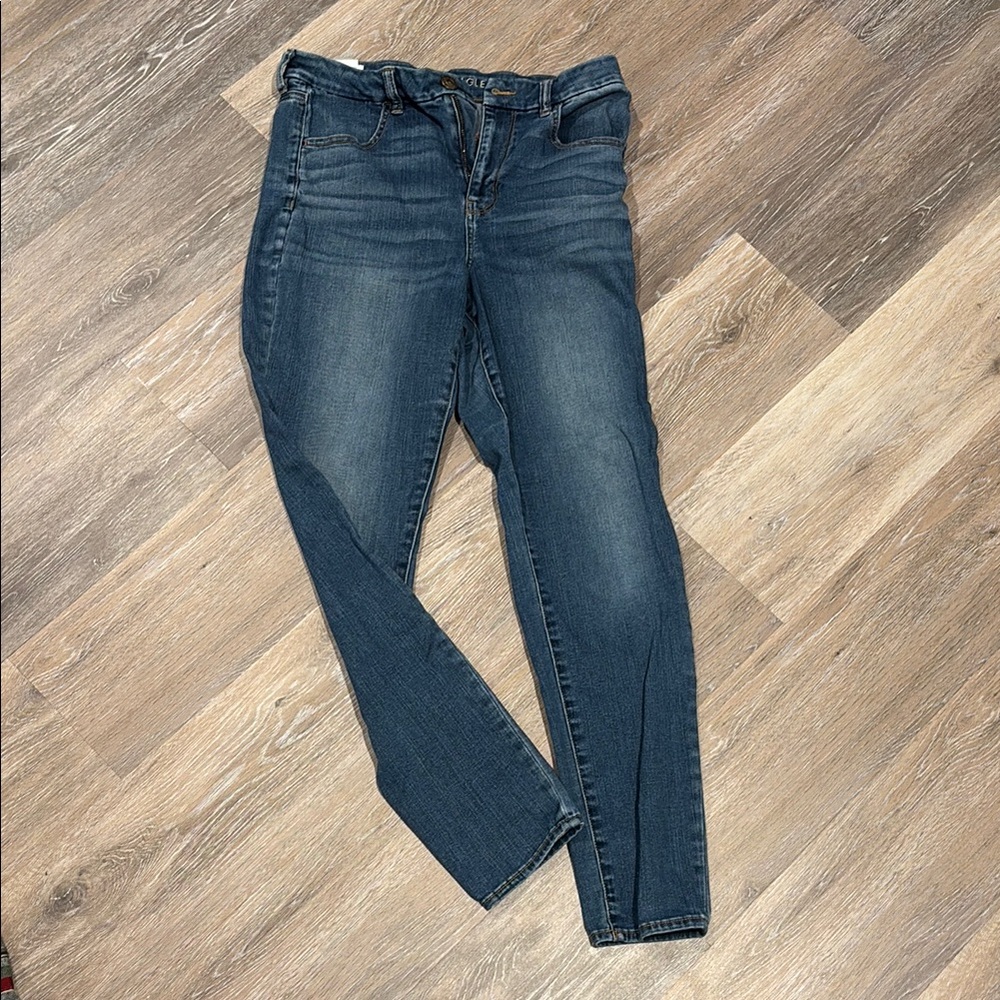 Women's Blue Jeans American Eagle stretchy curvy high rise hi-rise skinny
